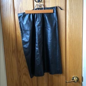 Leather pencil skirt